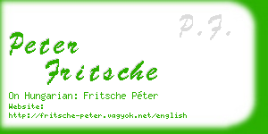 peter fritsche business card
